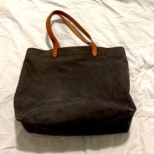 Madewell Canvas Large Transport Tote in Black Ocean
